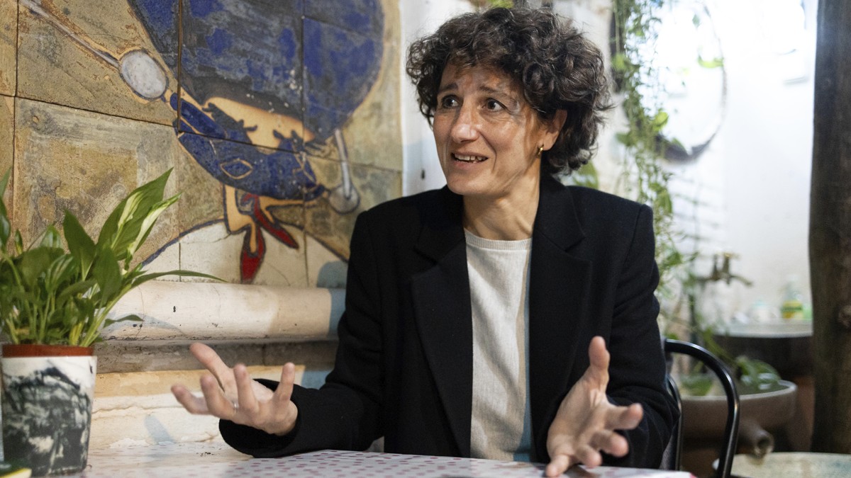 Marina Garcés durant l'entrevisat amb Nació - Hugo Fernández