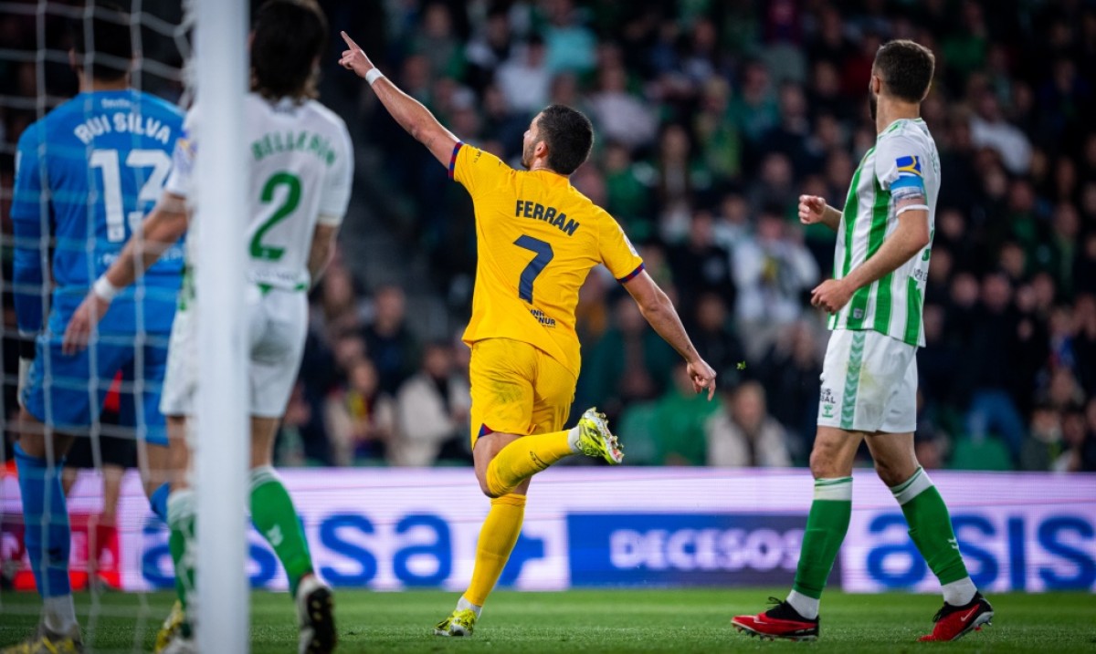 Ferran Torres celebrant el primer gol del Barça - FC Barcelona