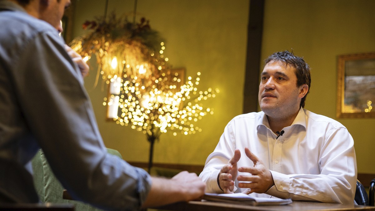 David Bonvehí durant l'entrevista amb Nació - Hugo Fernández