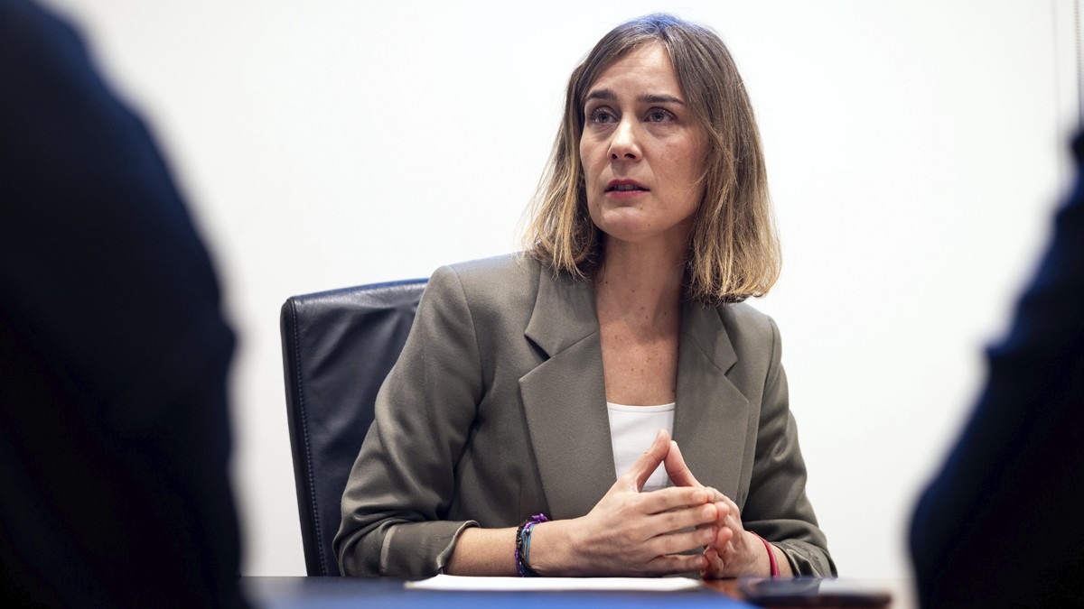 Jéssica Albiach durant l'entrevista amb Nació - Hugo Fernández