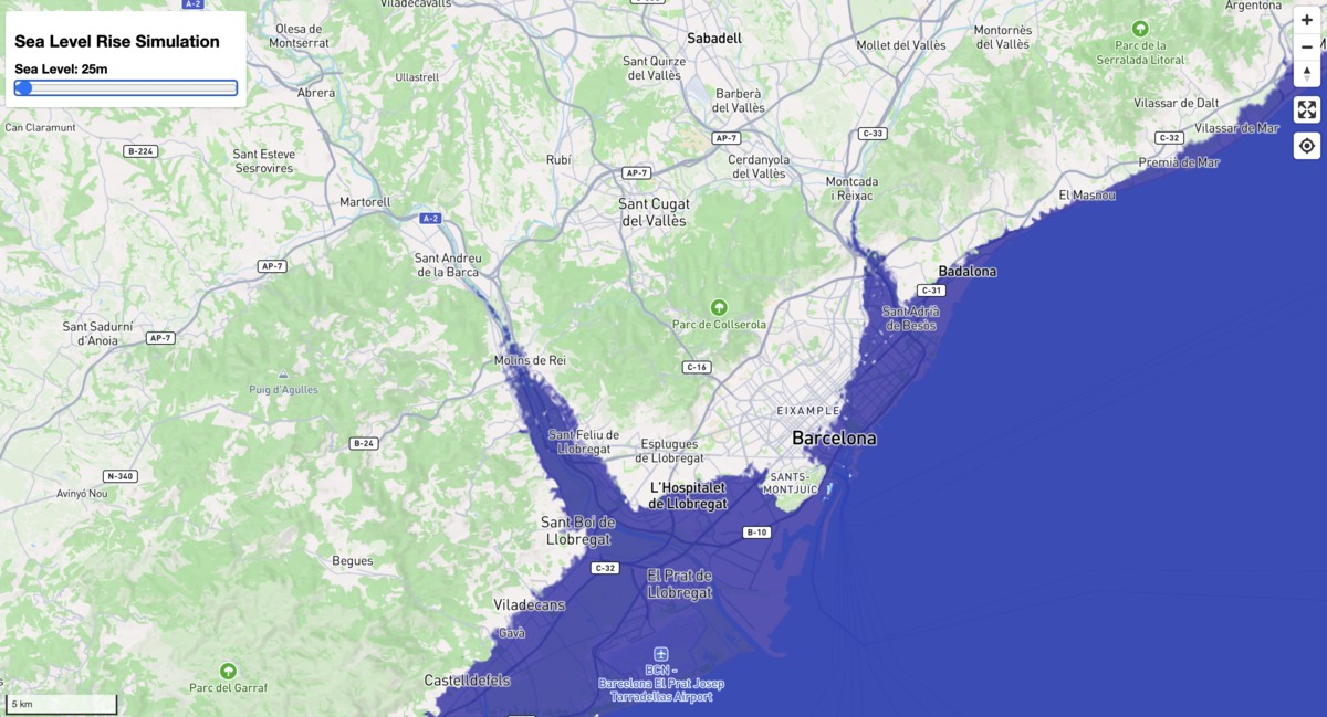 Quant hauria de pujar el nivell del mar perquè casa teva quedés sota l'aigua? Consulta-ho al simulador