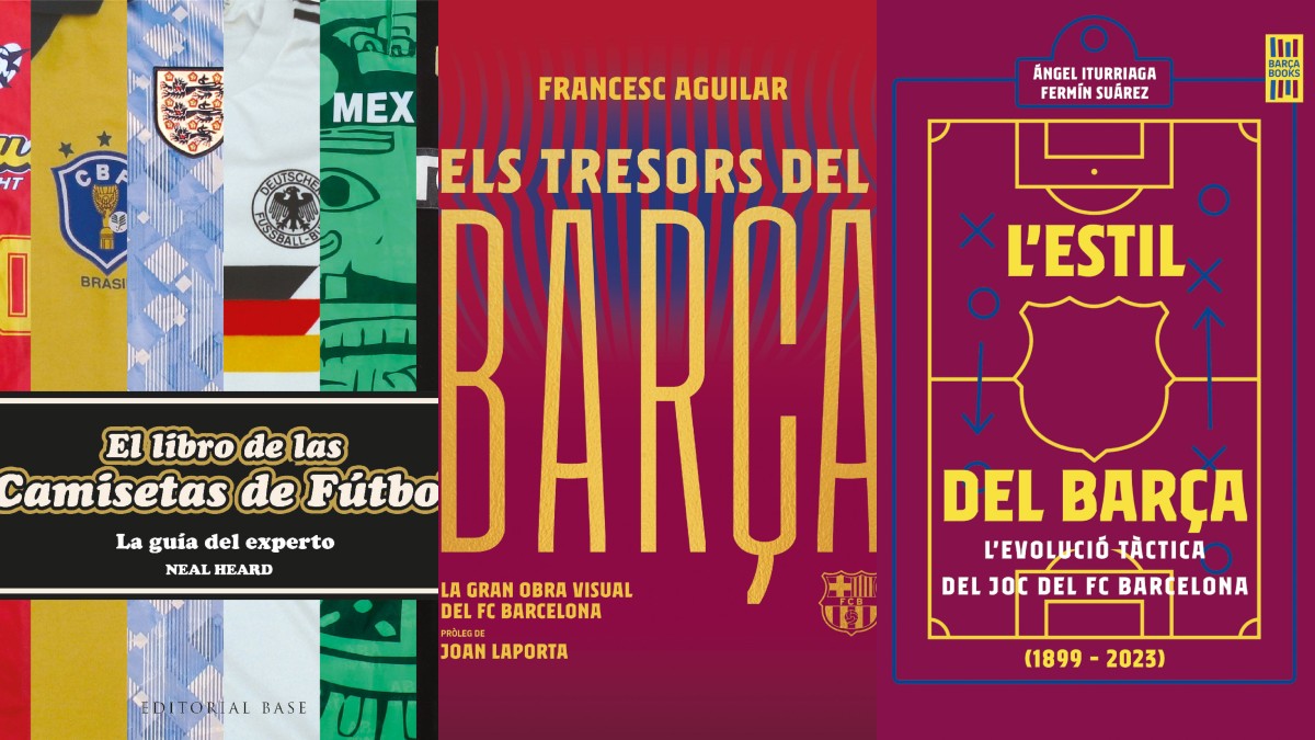 Les portades dels llibres «El libro de las camisetas de fútbol», «Els tresors del Barça» i «L'estil del Barça» - 