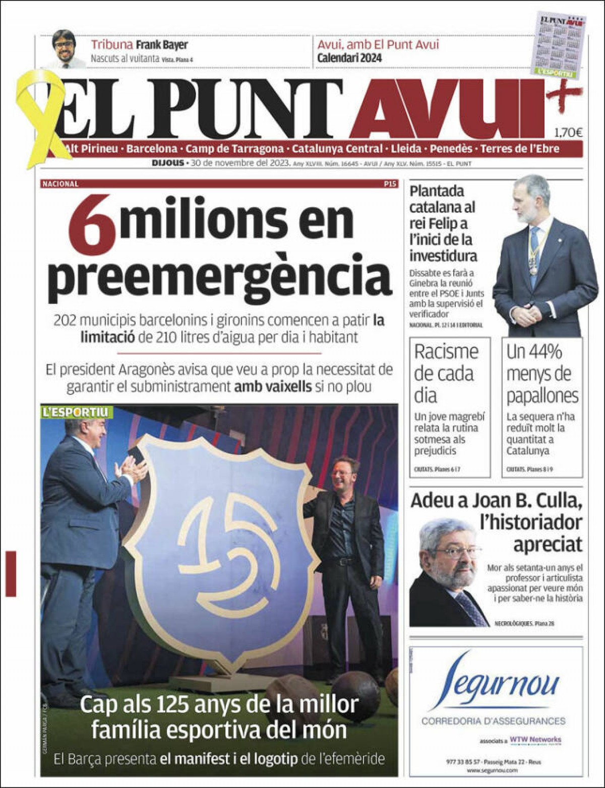 30/11/23 - El Punt Avui