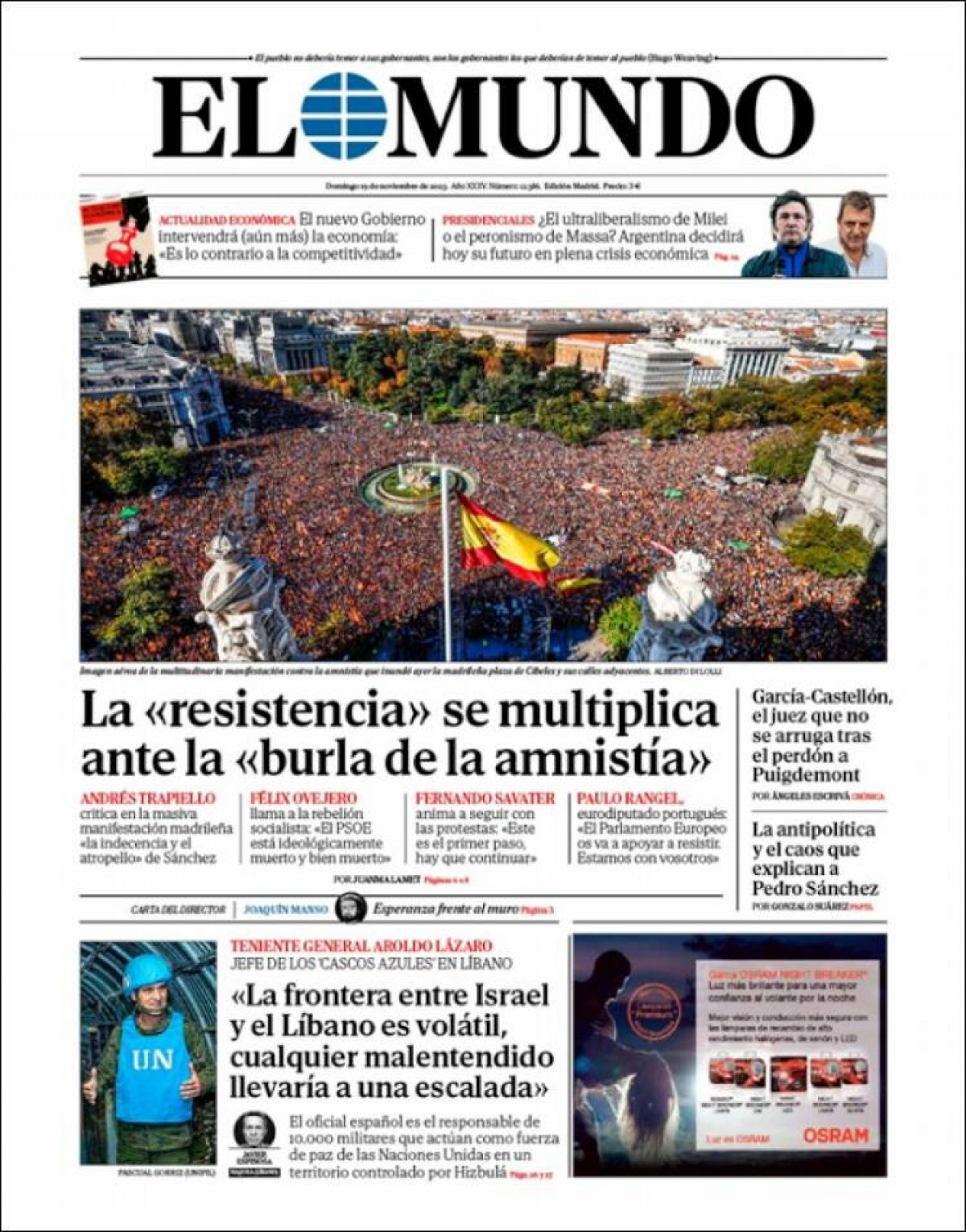 Les portades dels diaris de diumenge 19 de novembre de 2023