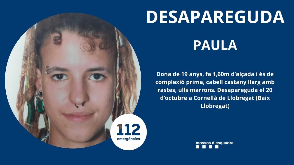 Busquen la Paula, una jove de 19 anys desapareguda a Cornellà de Llobregat