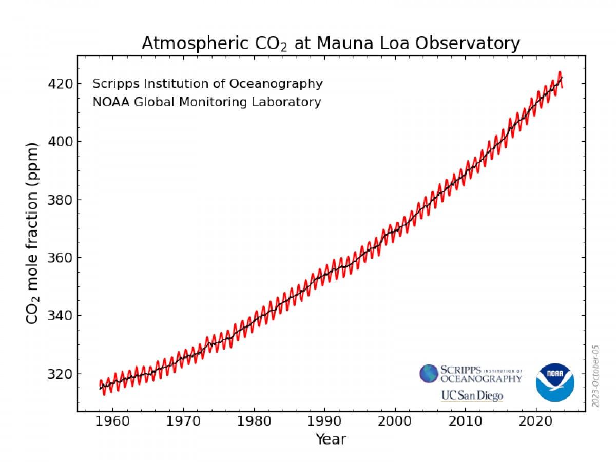 Evolució del CO2 (ppm)  - 