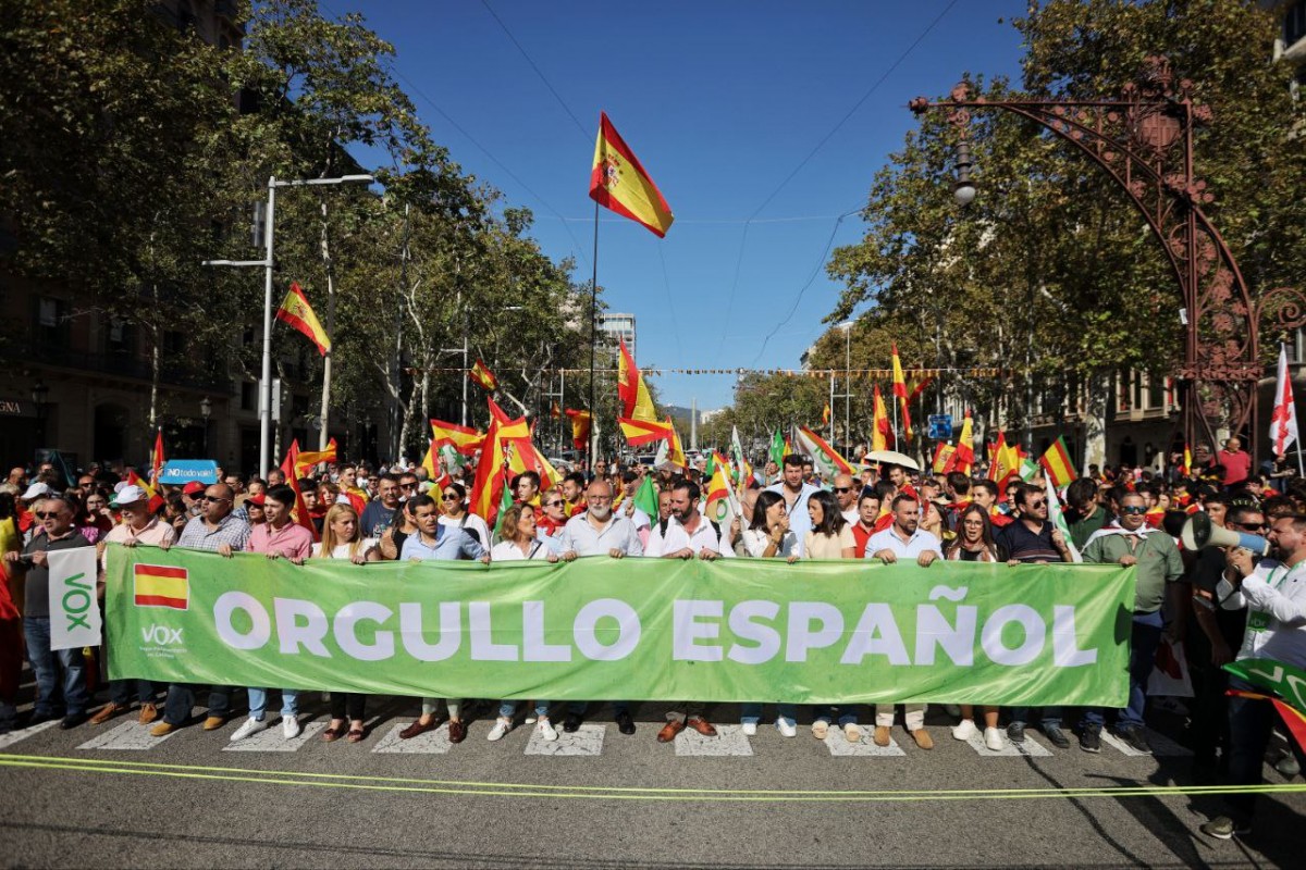 Manifestació del 12 octubre a Barcelona i Madrid pel Dia de la Hispanitat 2023, en directe