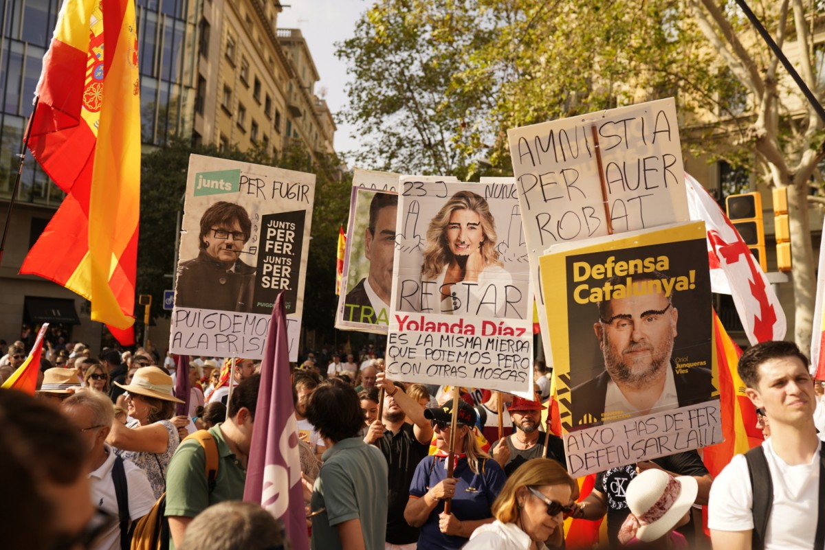 Clam descafeïnat contra l'amnistia al centre de Barcelona