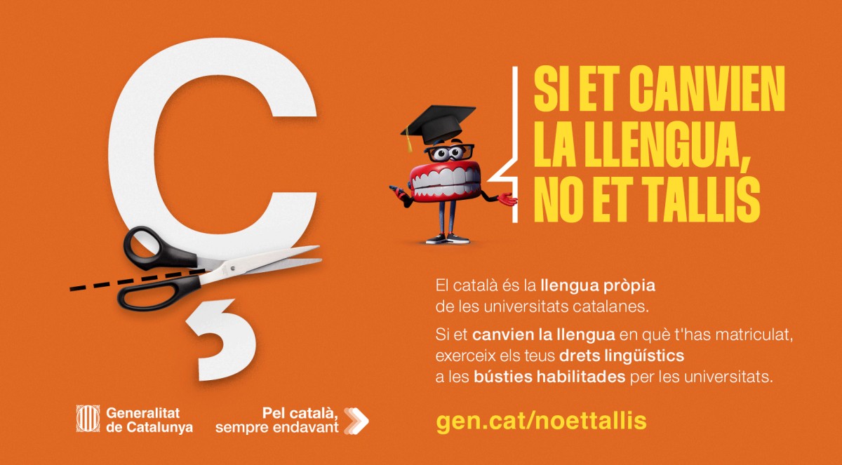 «Si et canvien la llengua, no et tallis»: campanya pels drets lingüístics a les universitats
