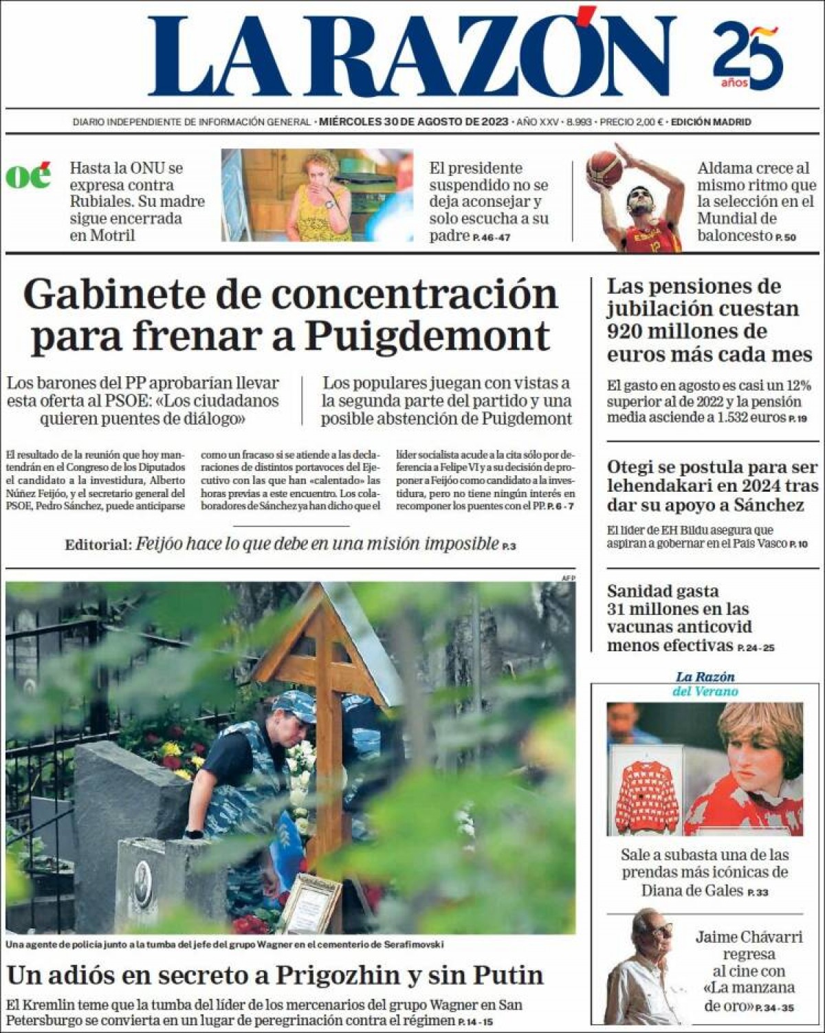 Les portades dels diaris de dimecres 30 d'agost de 2023