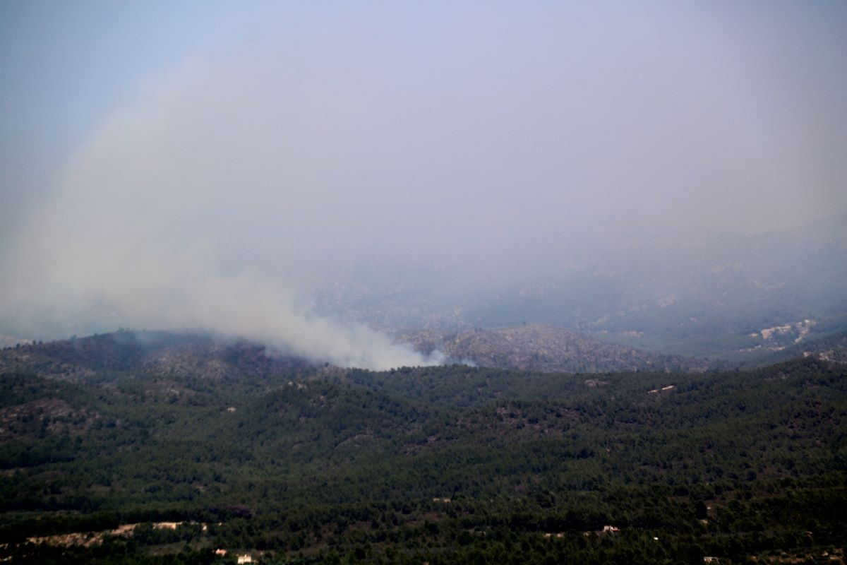 Columna de fum del segon incendi de Tivissa - ACN