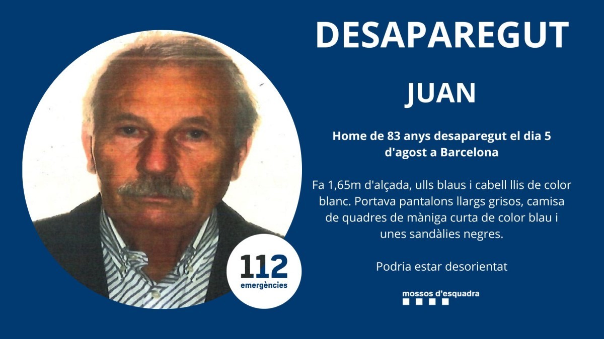Troben l'home de 83 anys desaparegut el passat dissabte a Barcelona