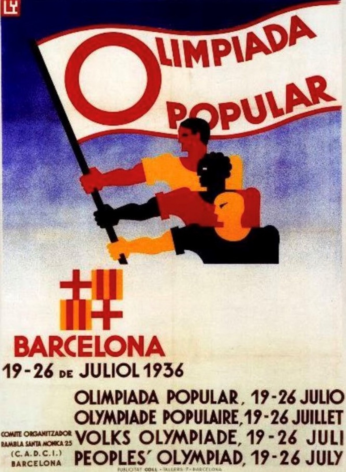 Cartell de l’Olimpíada Popular de 1936 que havia de celebrar-se a Barcelona 