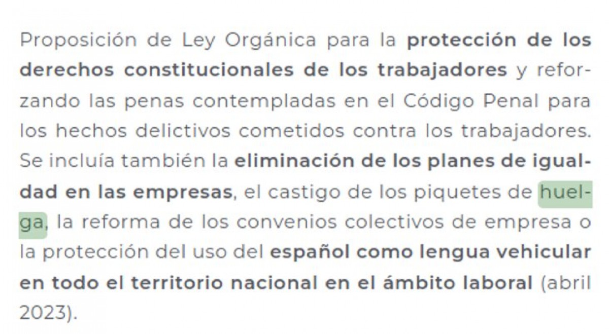 Punt 44 del programa de Vox per al 23-J - 