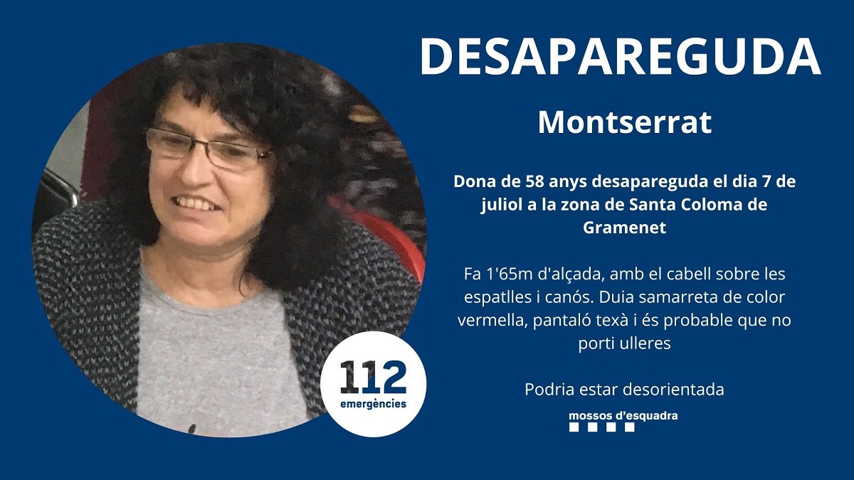 Demanen ajuda per trobar una dona desapareguda a Santa Coloma de Gramenet