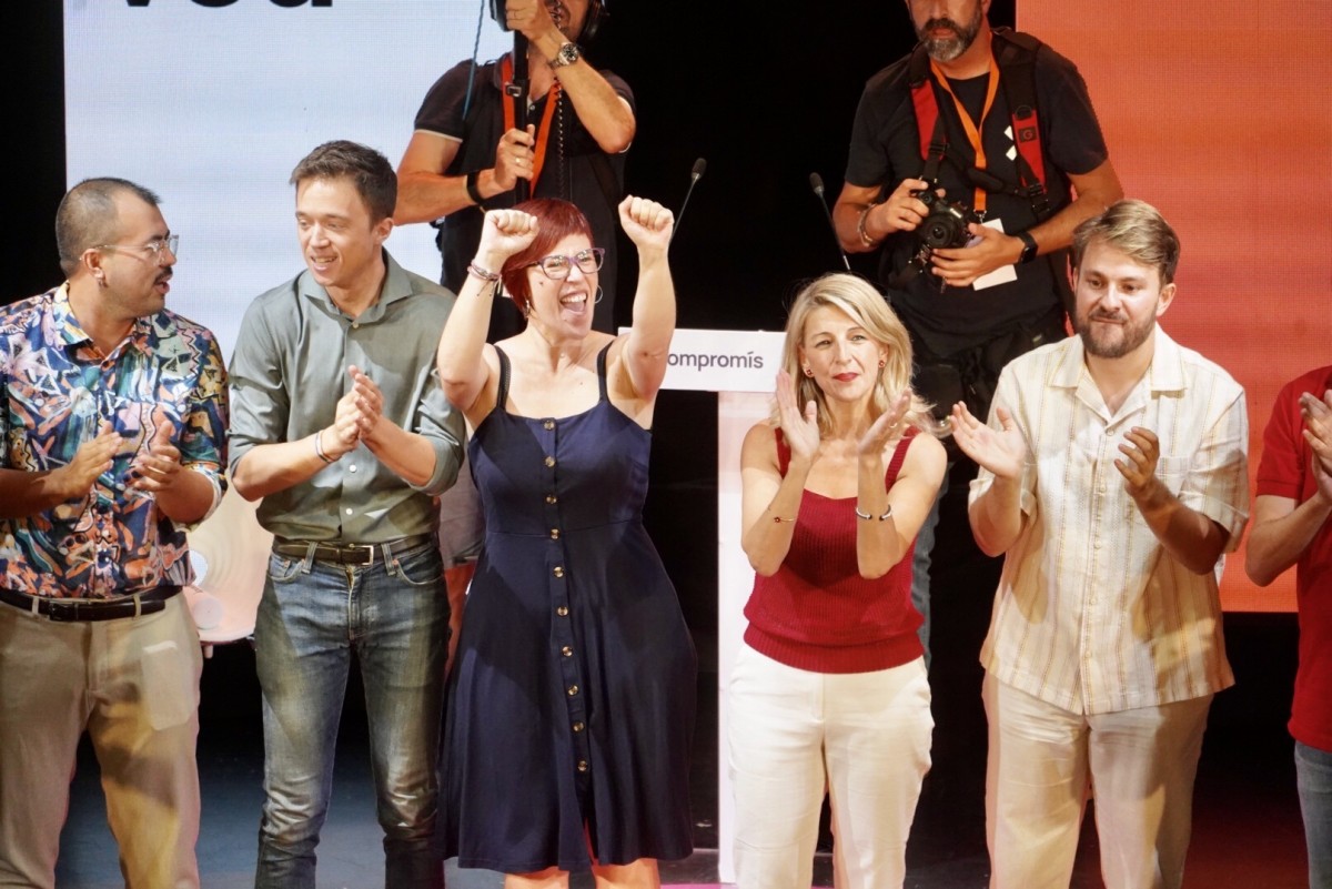 Yolanda Díaz i Àgueda Micó amb candidats de Sumar i Compromís - EP