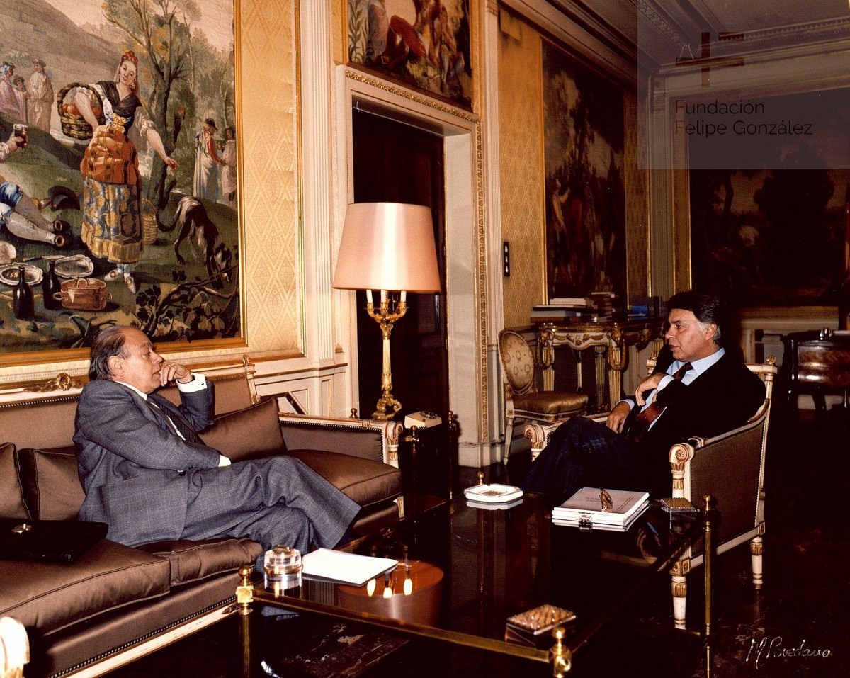 Jordi Pujol i Felipe González, en una reunió a la Moncloa l'any 1995 - Fundación Felipe González