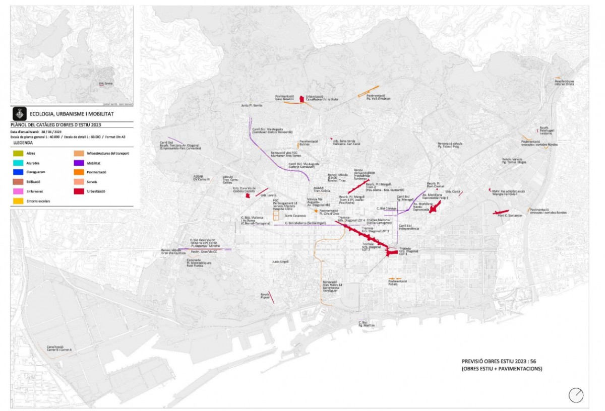 Les obres d'estiu a Barcelona escanyaran el trànsit a Aragó, Gran Via, València o Mallorca