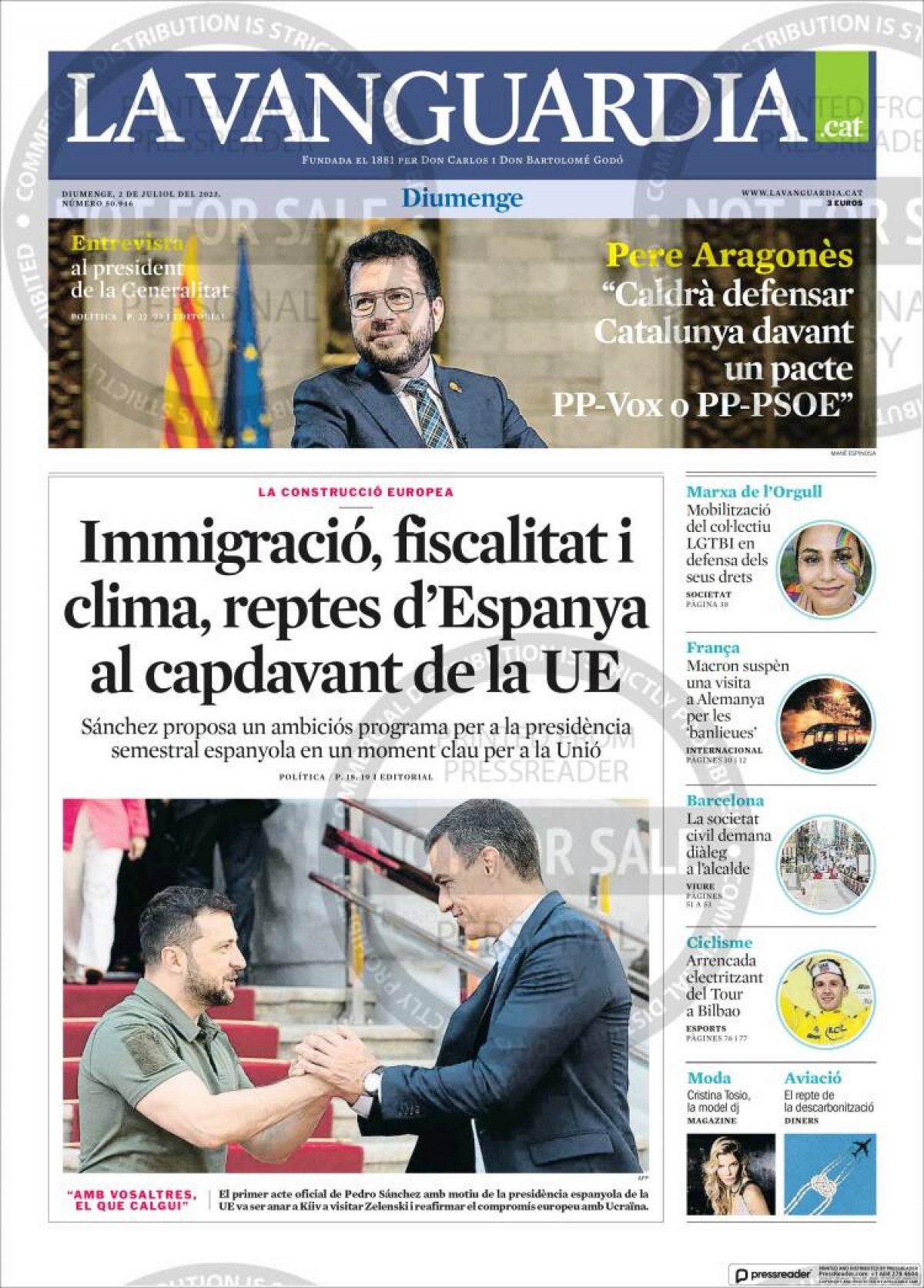 Les portades dels diaris de diumenge 2 de juliol de 2023