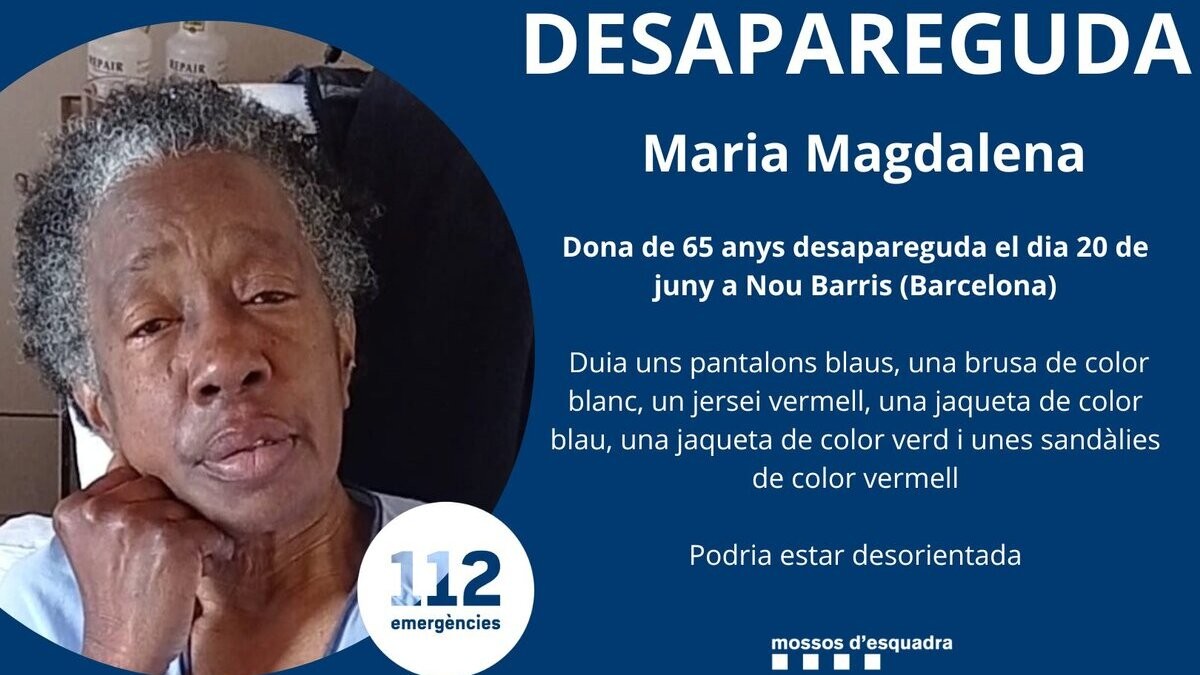 Desapareguda una dona de 65 anys a Barcelona