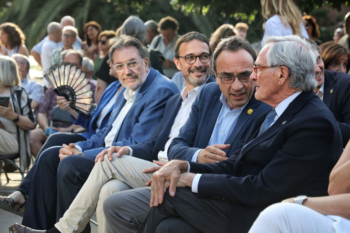 Xavier Trias i Josep Rull, aquesta tarda. - Hugo Fernández