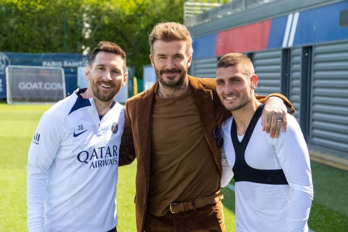 Leo Messi amb David Beckham, fundador i president de l'Inter Miami - PSG