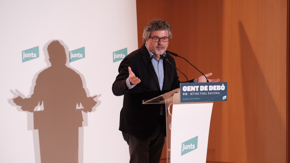Antoni Castellà, líder de Demòcrates, aquest dijous a Vic. - Adrià Costa Rifà