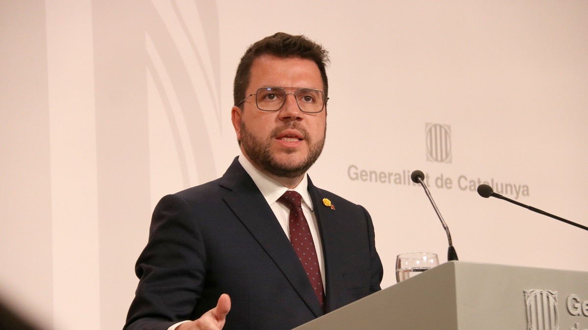 Pere Aragonès, aquest dimarts a Palau. - ACN