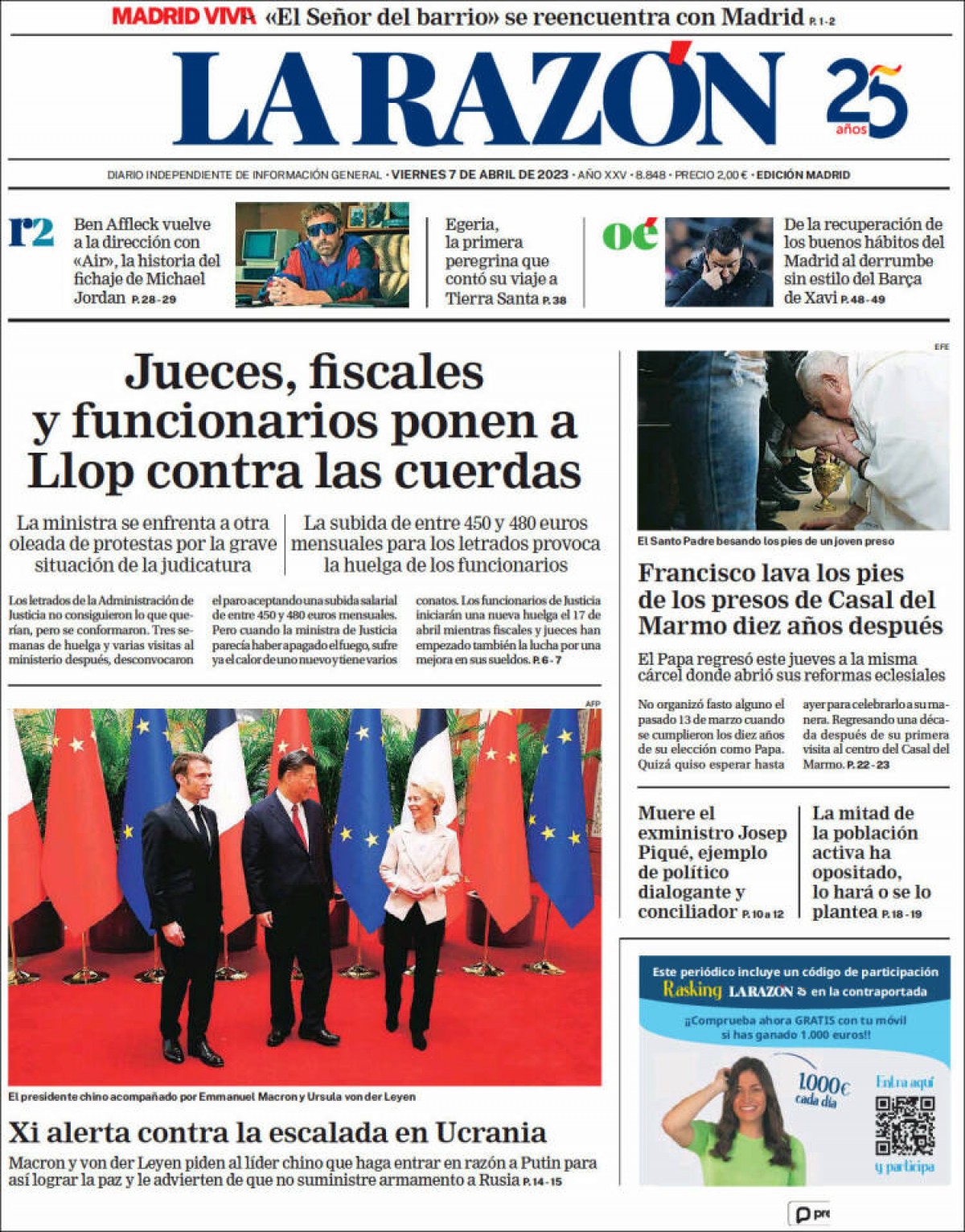 Les portades dels diaris de divendres 7 d'abril de 2023