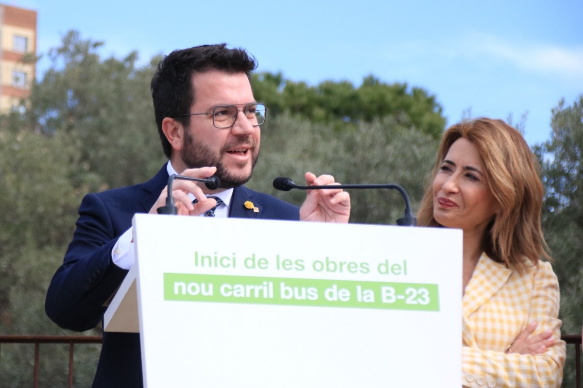 Pere Aragonès i Raquel Sánchez. - ACN