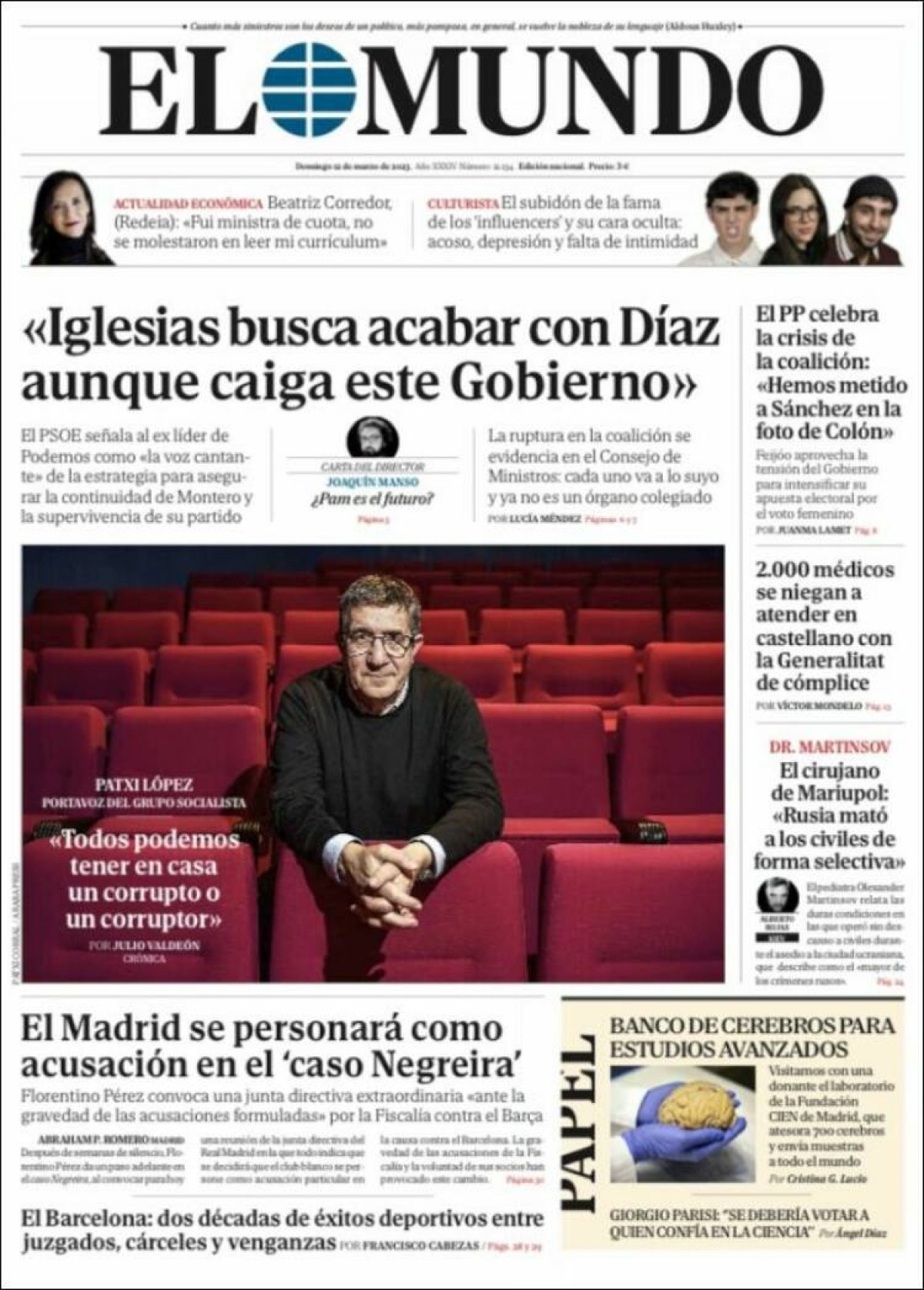 Les portades dels diaris de diumenge 12 de març de 2023