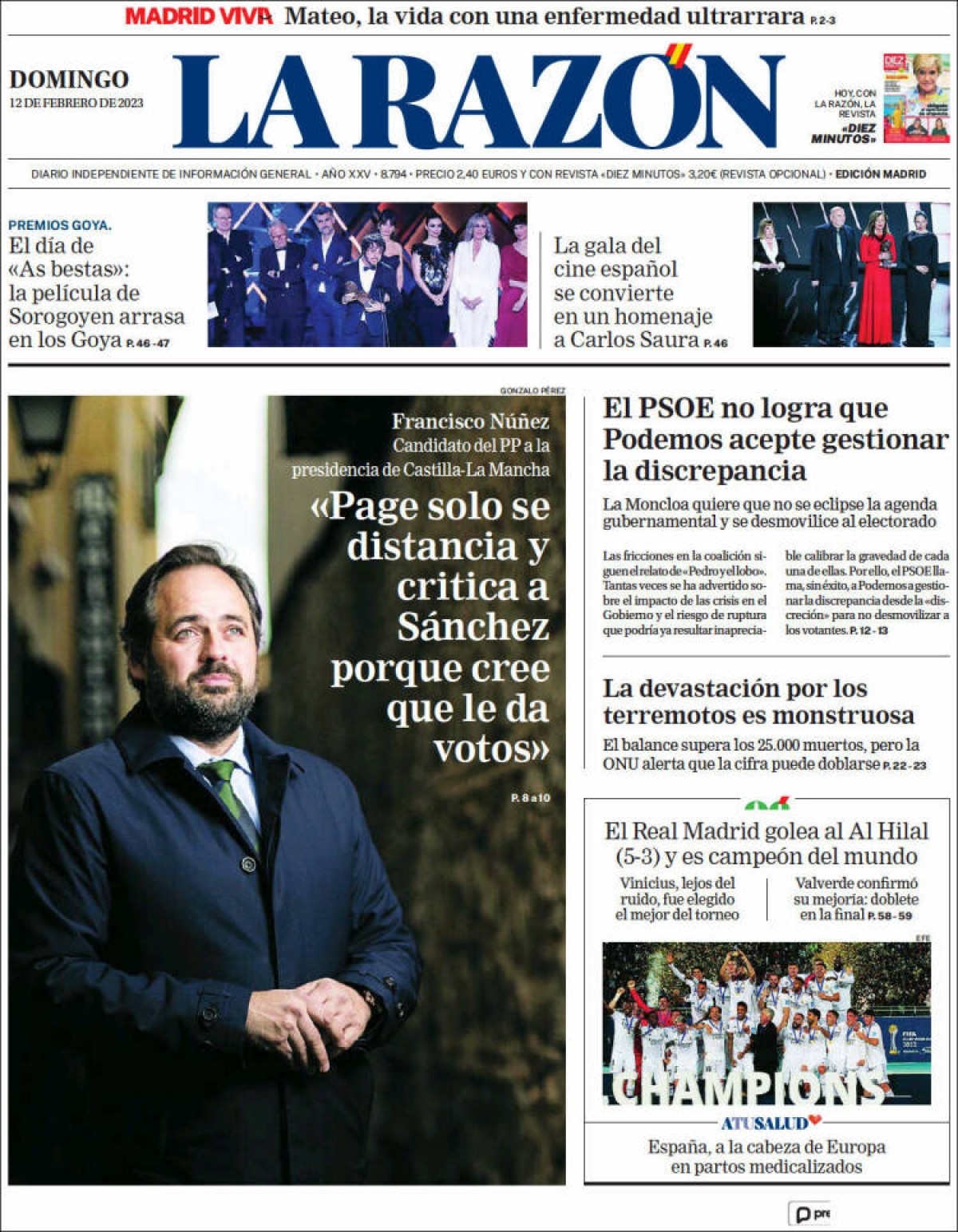 Les portades dels diaris de diumenge 12 de febrer de 2023