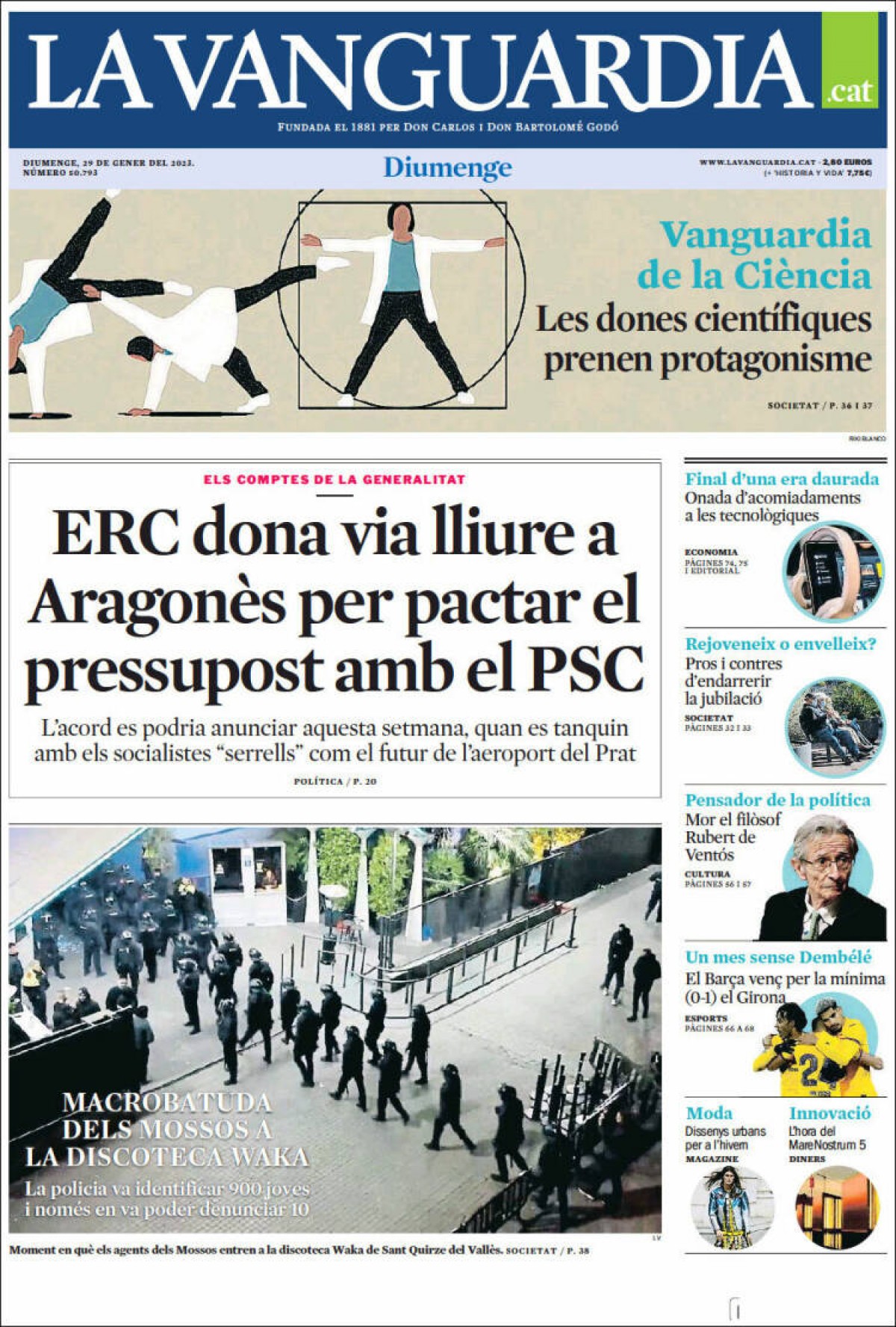 Les portades dels diaris de diumenge 29 de gener de 2023