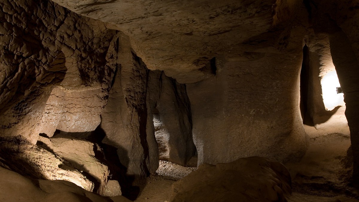 Interior de la cova al Parc PrehistoÌ€ric de les Coves del Toll. - Juan José Pascual/Agència Catalana de Turisme