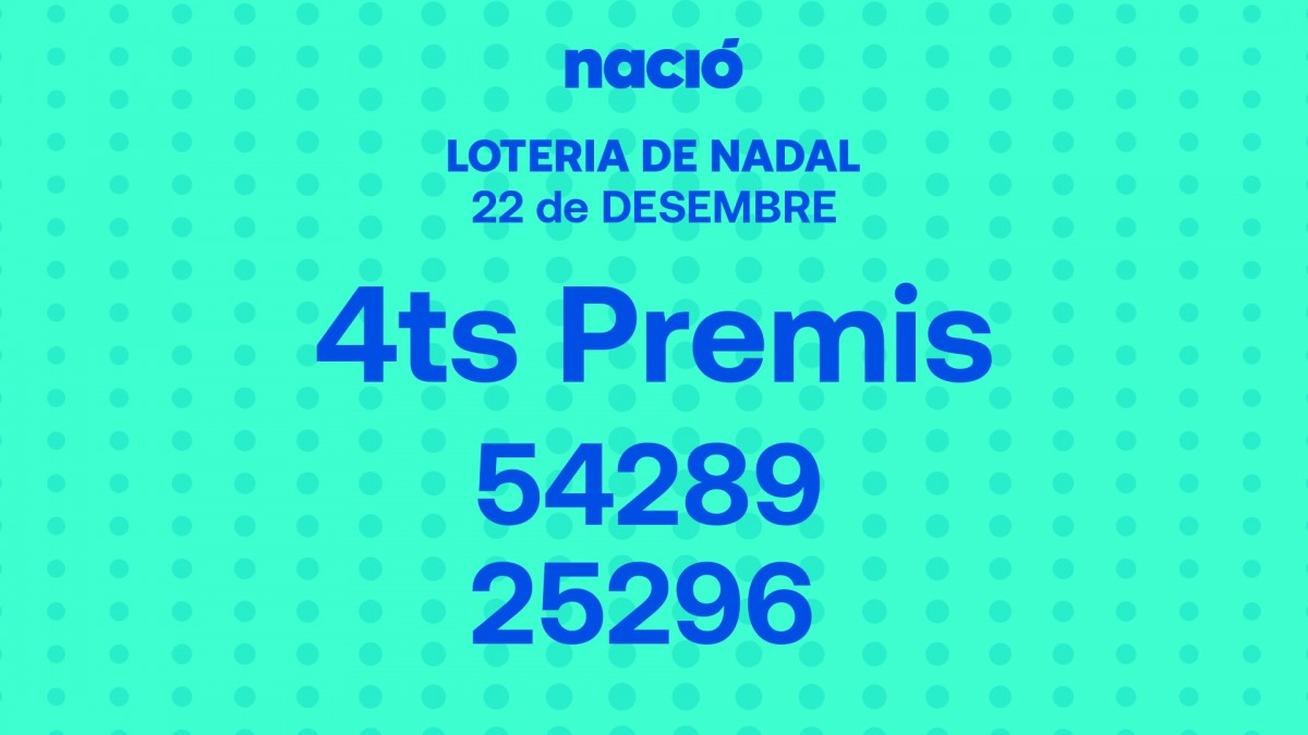 El 54289 i el 25296, quarts premis de la Loteria de Nadal