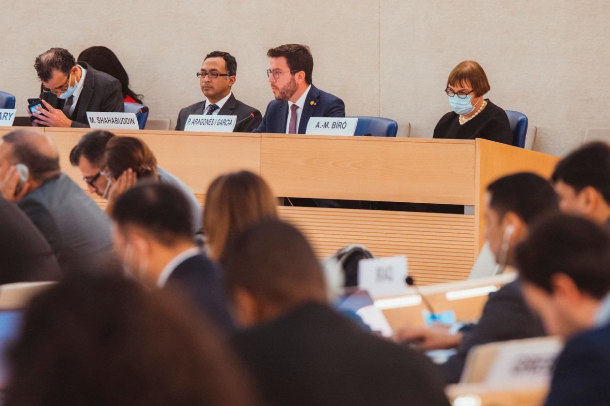 Aragonès denuncia davant l'ONU que Espanya no «reconeix» ni «protegeix» el català 