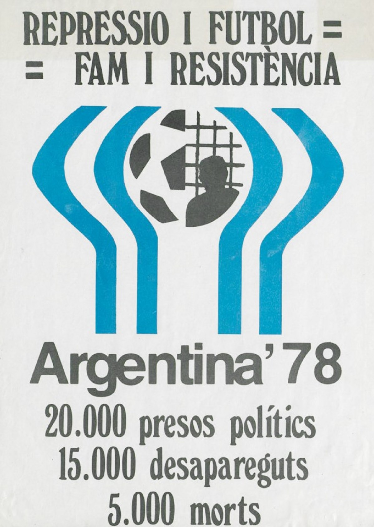 Cartell català denunciant la repressió a l'Argentina que acollia el Mundial de 1978 - CEDOC – UAB