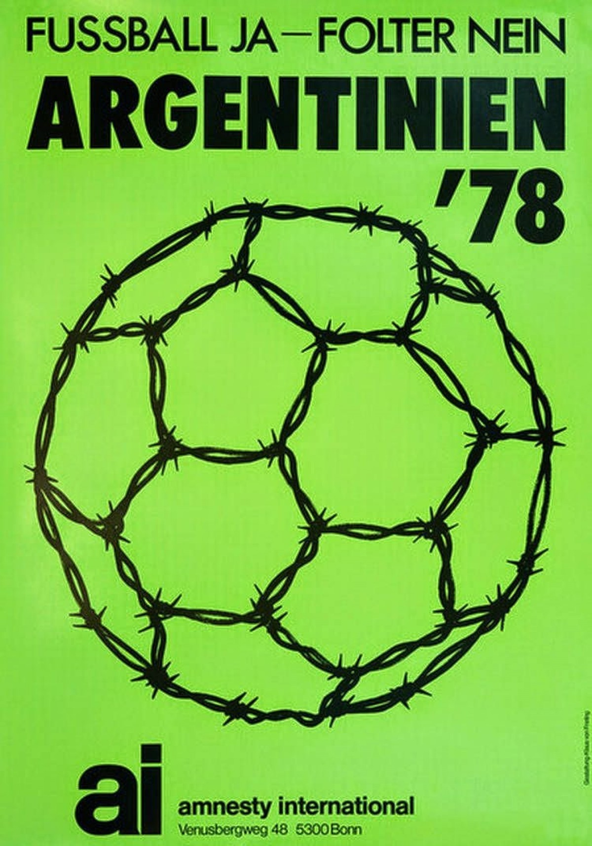 Cartell d’Amnistia Internacional denunciant  el Mundial d’Argentina 1978 - @SchultzLautaro