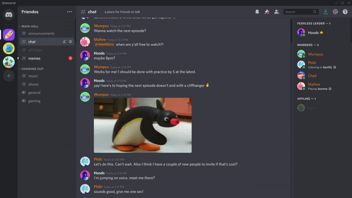 El menú de Discord: fòrum, xat de veu i xats clàssics, tot a la vegada - Discord