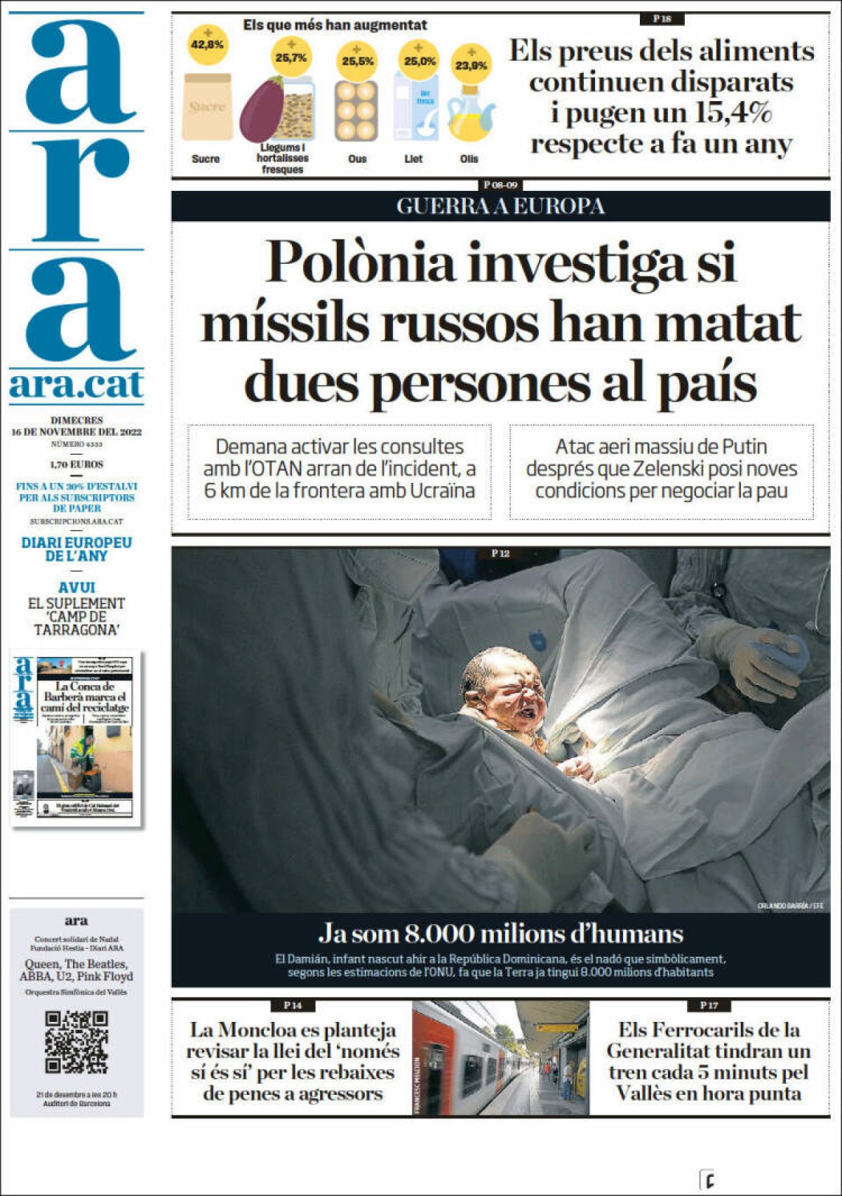 Portades | «Els quatre generals que van frenar l'avenç rus», a «El País» 