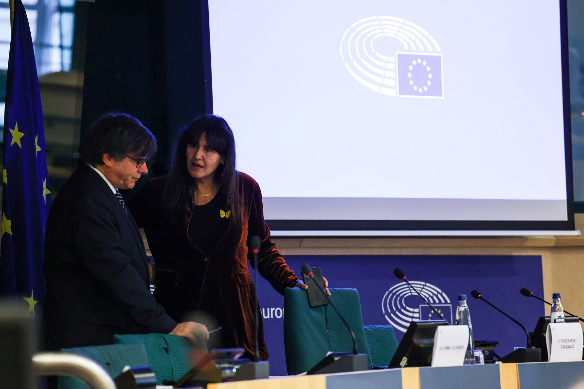 Carles Puigdemont i Laura Borràs, a Brussel·les. - Junts