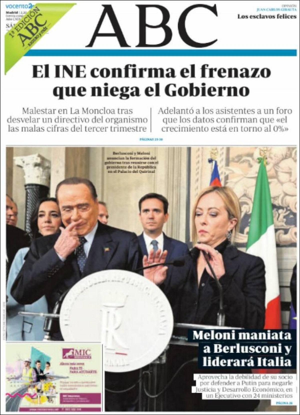 Portades | «Sánchez salva els pressupostos amb el suport d'ERC i PNB», a «La Razón» 