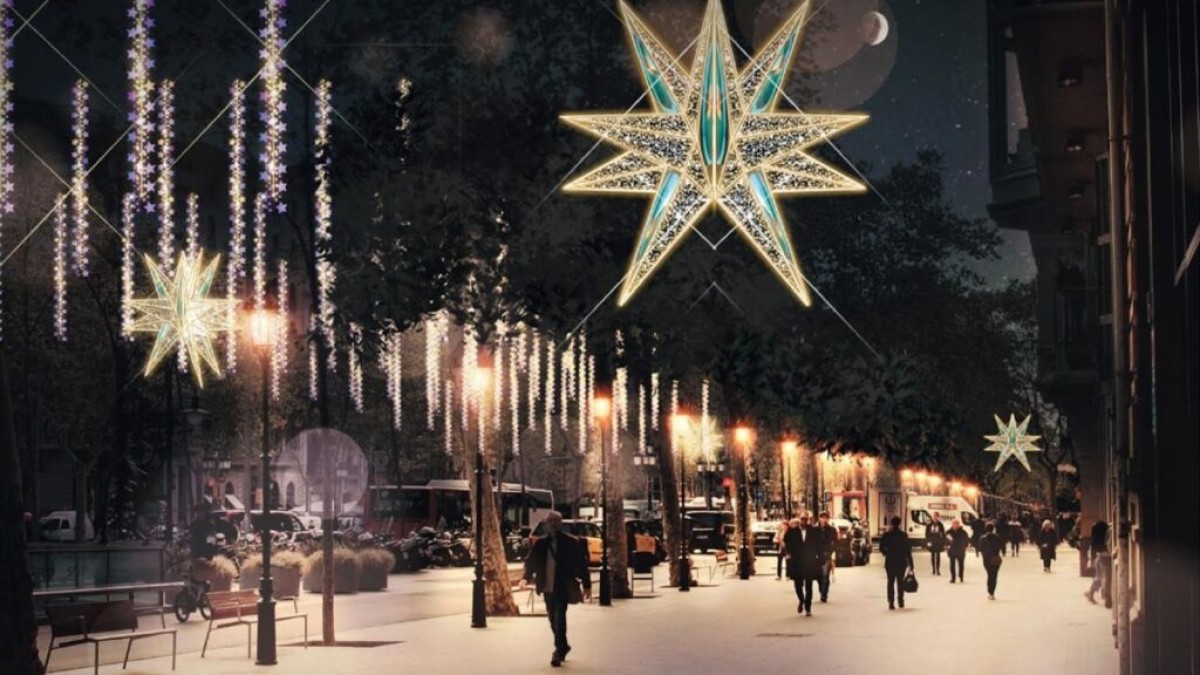Així seran els llums de Nadal del passeig de Gràcia: inspirats en la Sagrada Família