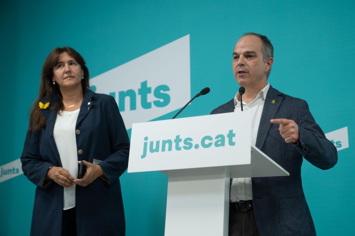 Jordi Turull i Laura Borràs, aquest divendres. - Europa Press