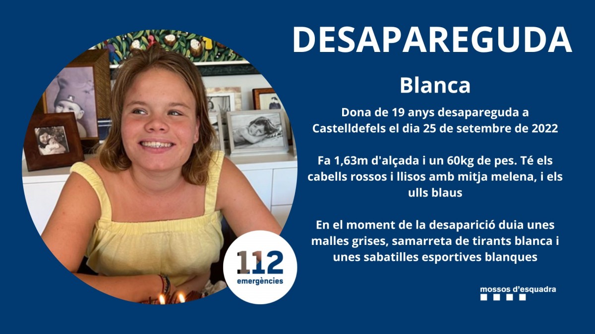Troben la noia de 19 anys que havia desaparegut a Castelldefels