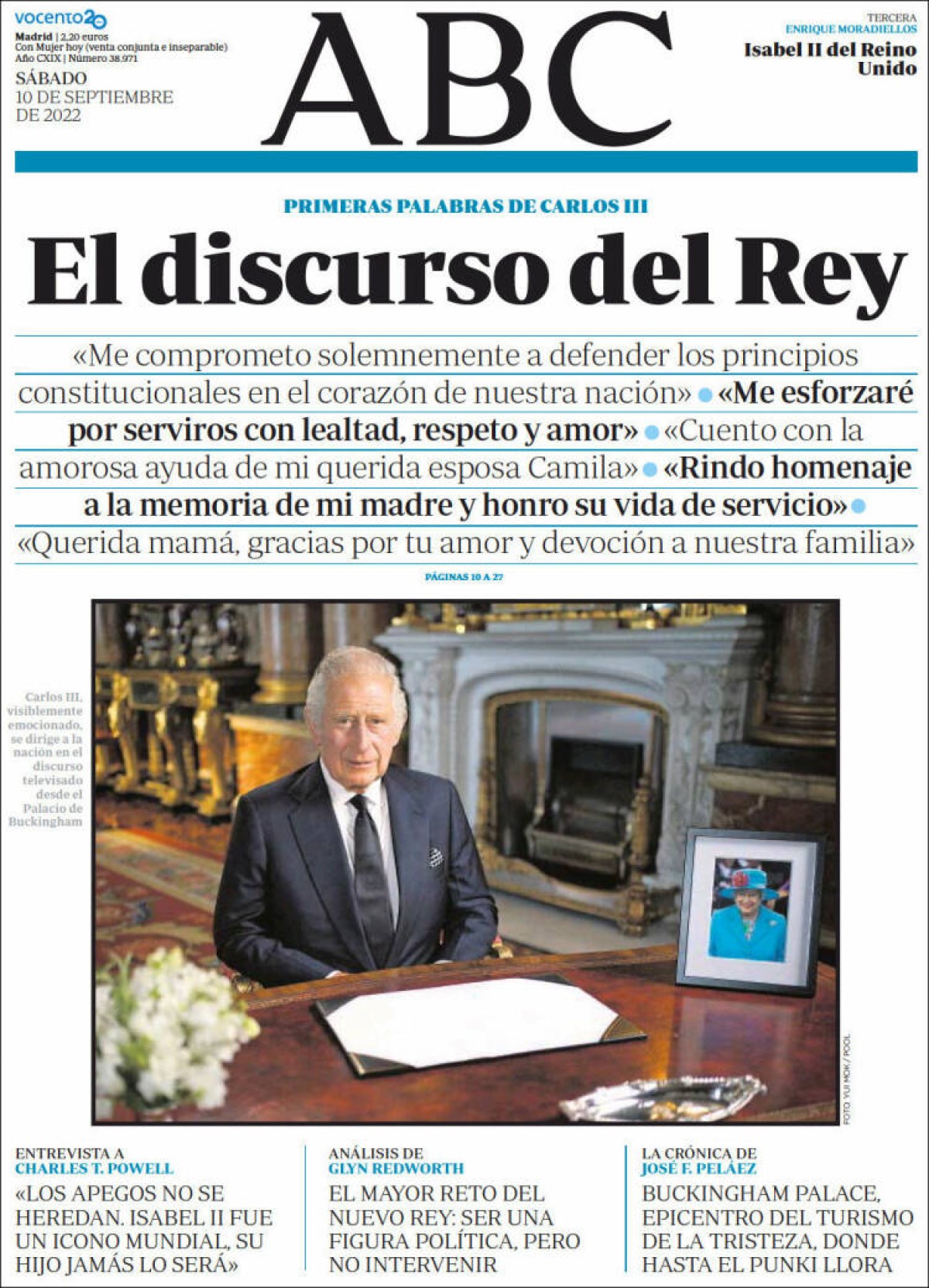 Portades | «Carles III promet servir amb lleialtat, respecte i amor», a «La Vanguardia»