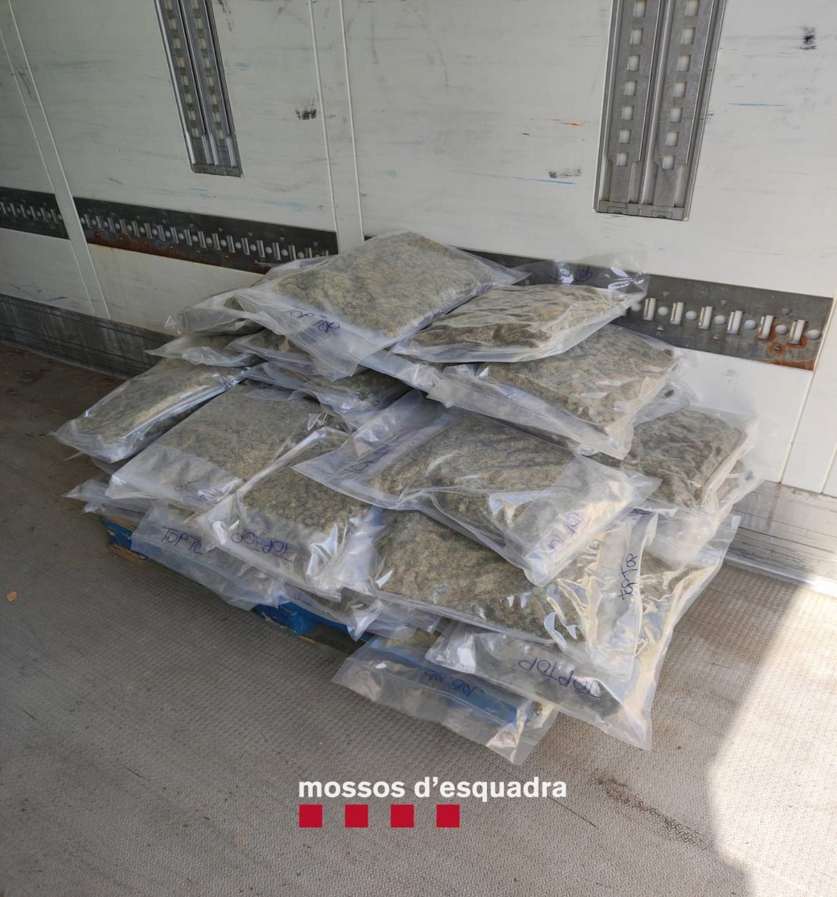 A presó tres homes que volien transportar 233 quilos de droga amb sacs