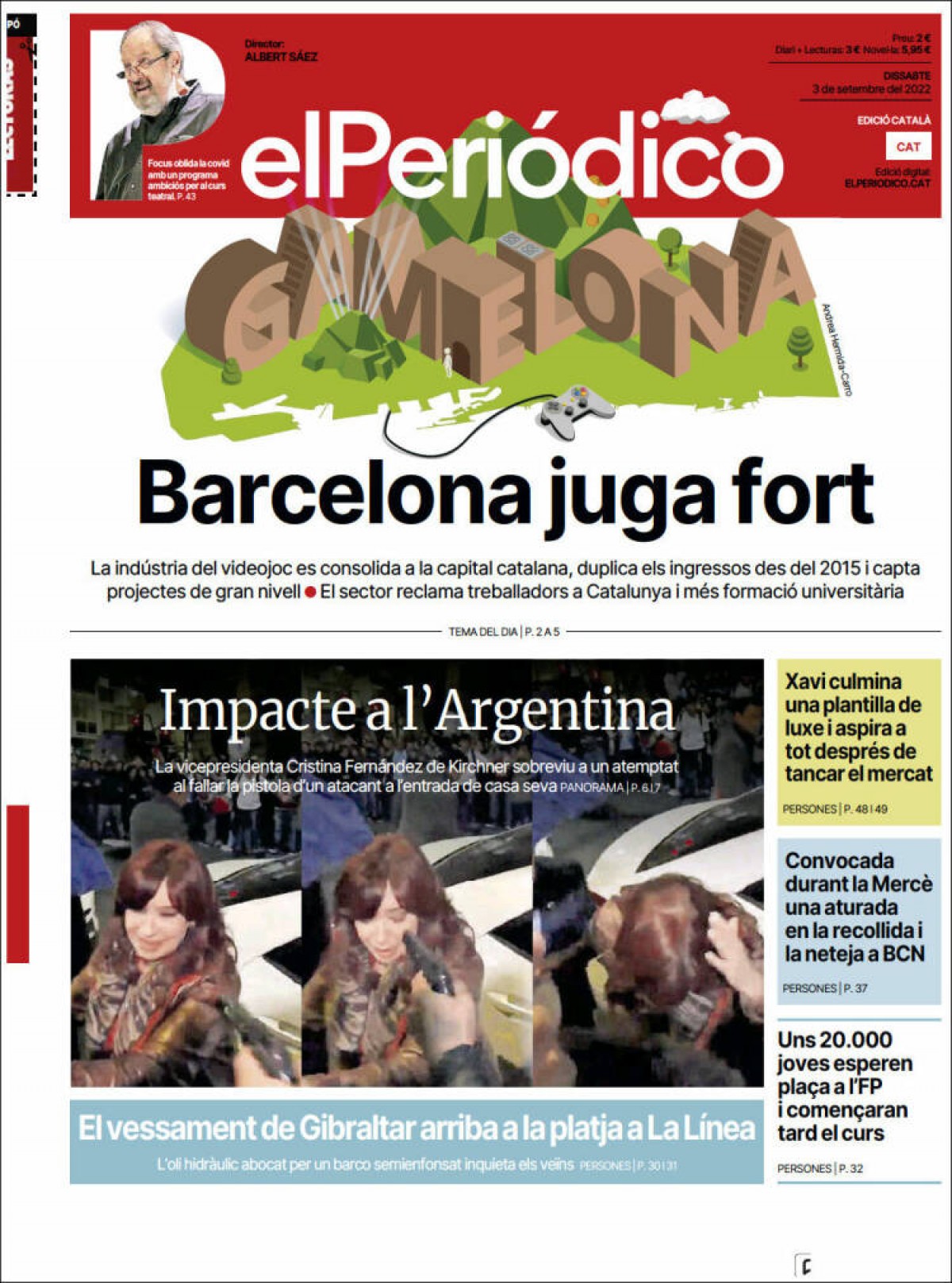 Portades | «Putin talla l'aixeta del gas a Europa fins a nou avís», a «El País»