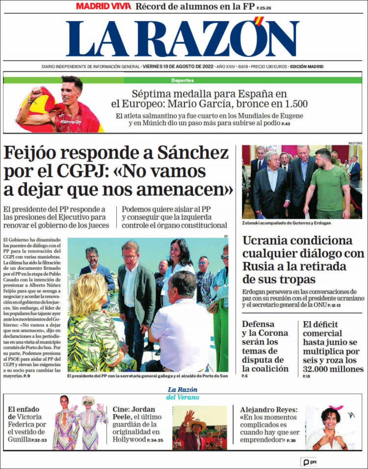 Portades | «La UE s'obre a pagar el Midcat davant del 'no' francès al gasoducte», a «El Mundo»