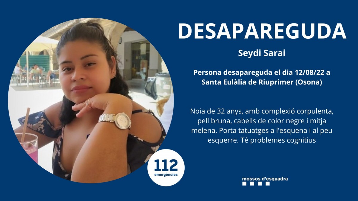 Els Mossos demanen ajuda per trobar una dona desapareguda a Osona